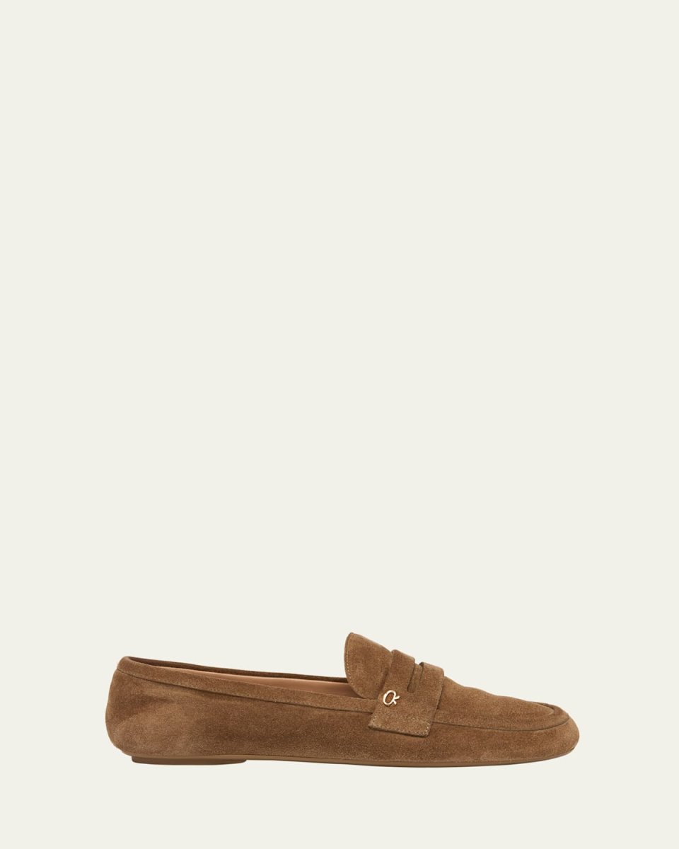 Leopard Velour Penny Loafers